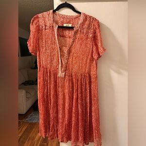 Anthropolgie boho mauve dress red anthropology